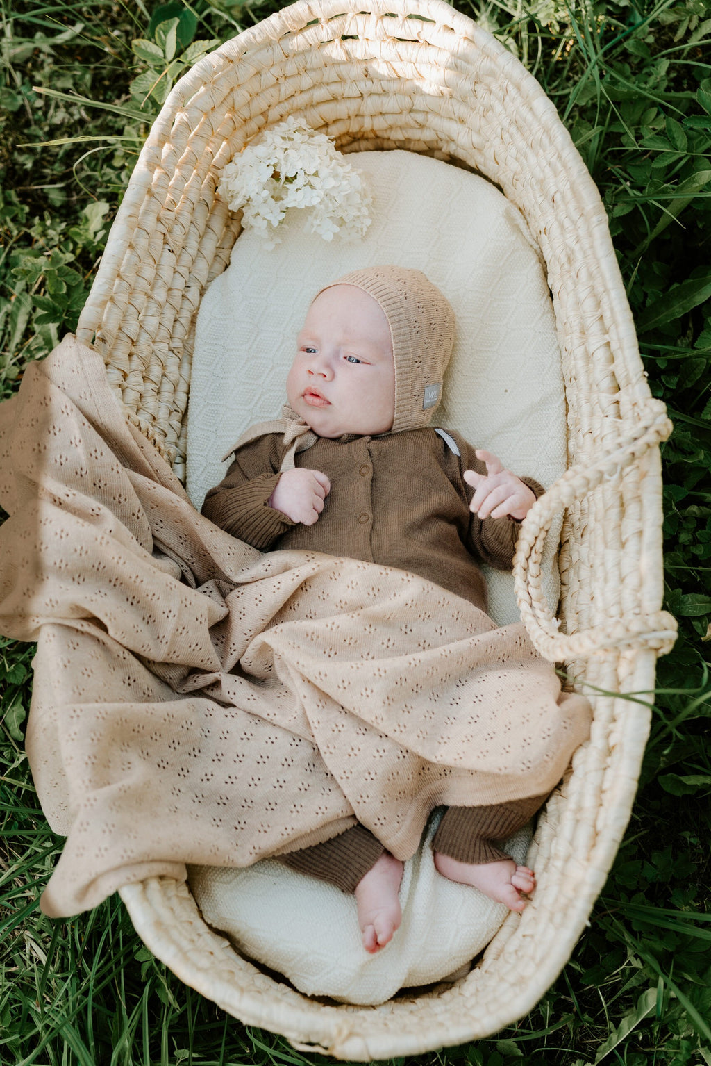 Merino babydeken Love karamel – afbeelding 12