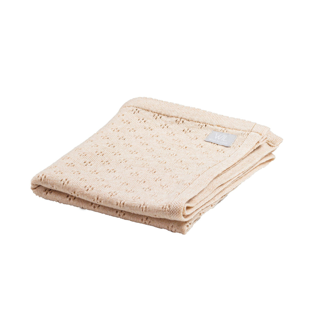 Merino babydeken Love karamel – afbeelding 3