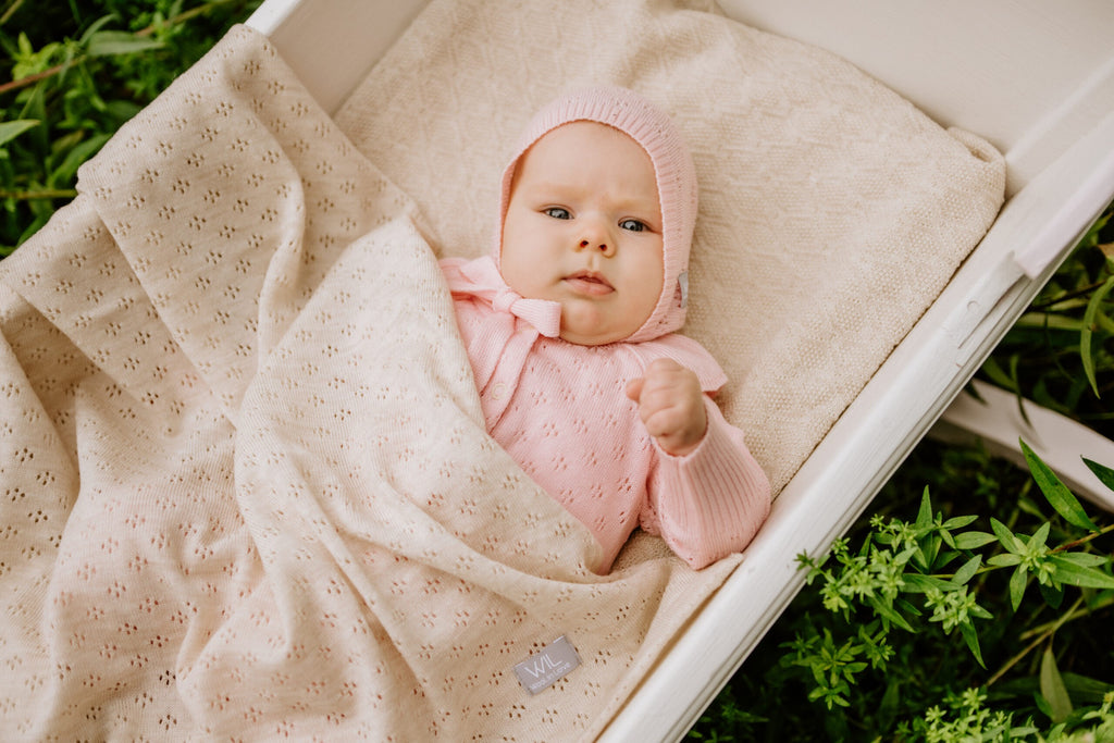 Merino babydeken Love karamel – afbeelding 5