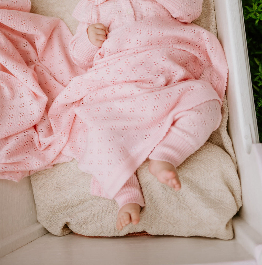 Merino babydeken Love karamel – afbeelding 6