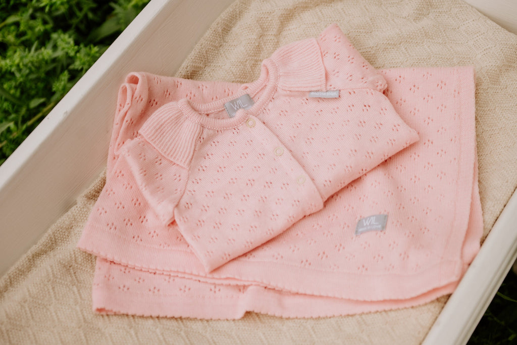 Merino babydeken Love karamel – afbeelding 7
