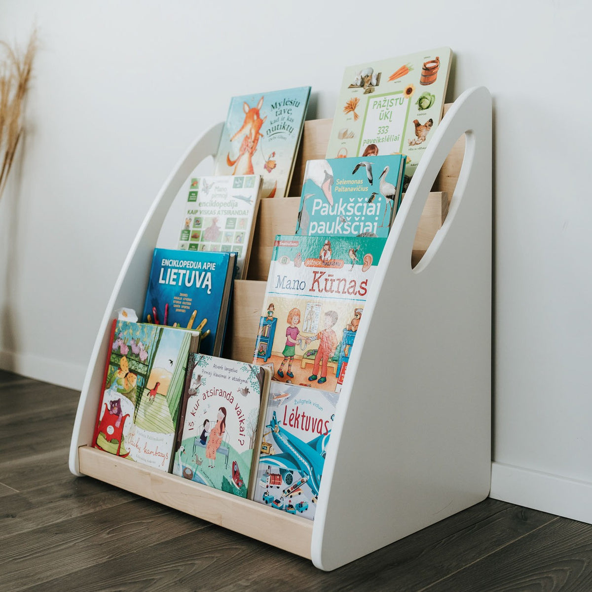 Montessori Boekenkast met Opbergvak 4 Planken – afbeelding 3