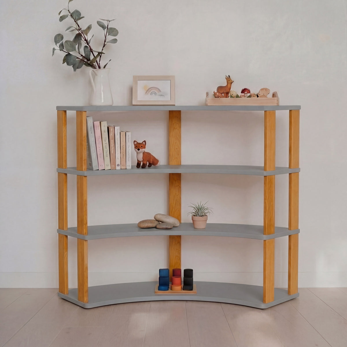 Montessori Boogrek 4 Planken Grijs Bruin
