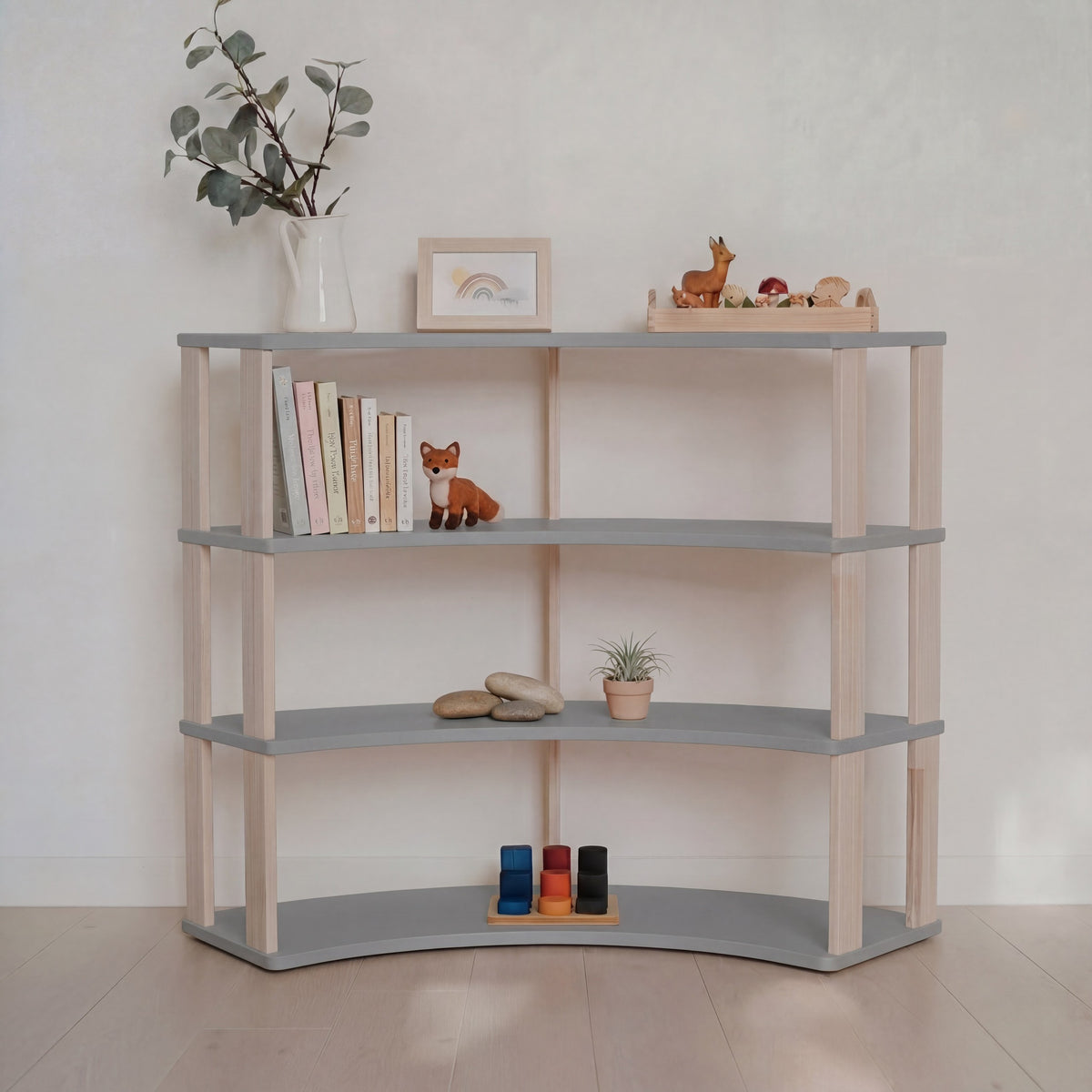 Montessori Boogrek 4 Planken Grijs Naturel