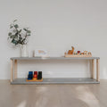 Montessori Rek Breed 2 Planken Grijs Naturel