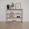 Montessori Rek Breed 4 Planken Grijs Naturel