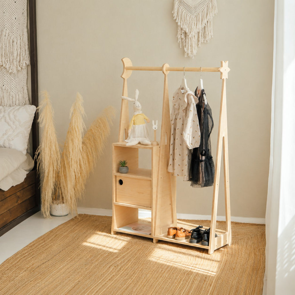 Montessori kledingkast naturel – afbeelding 2