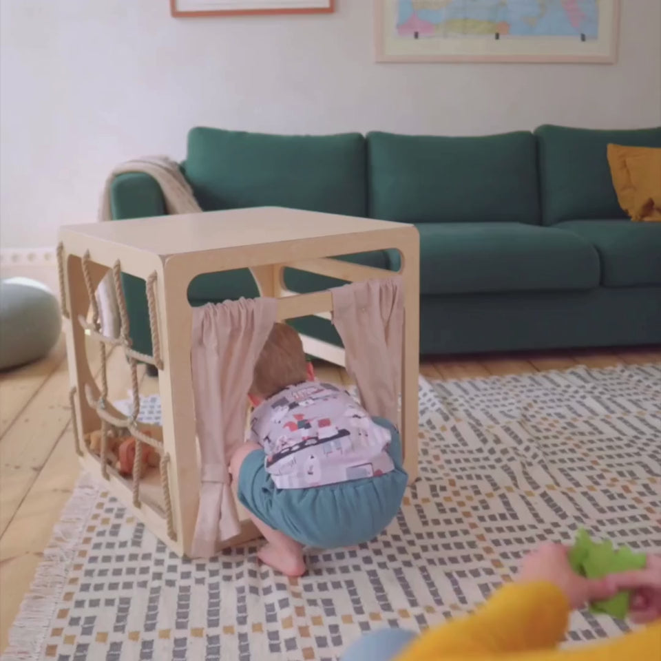 Houten klimkubus Cubitri met touwraam – afbeelding 6