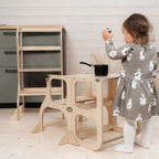 Leertoren 2-in-1 Step'n'Sit naturel – afbeelding 3