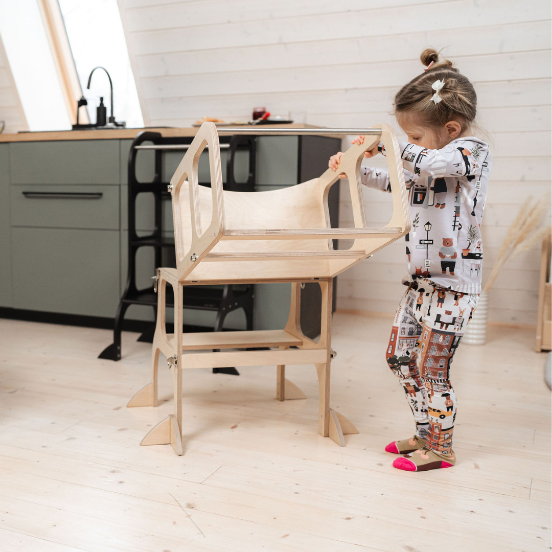 Leertoren 2-in-1 Step'n'Sit naturel – afbeelding 6