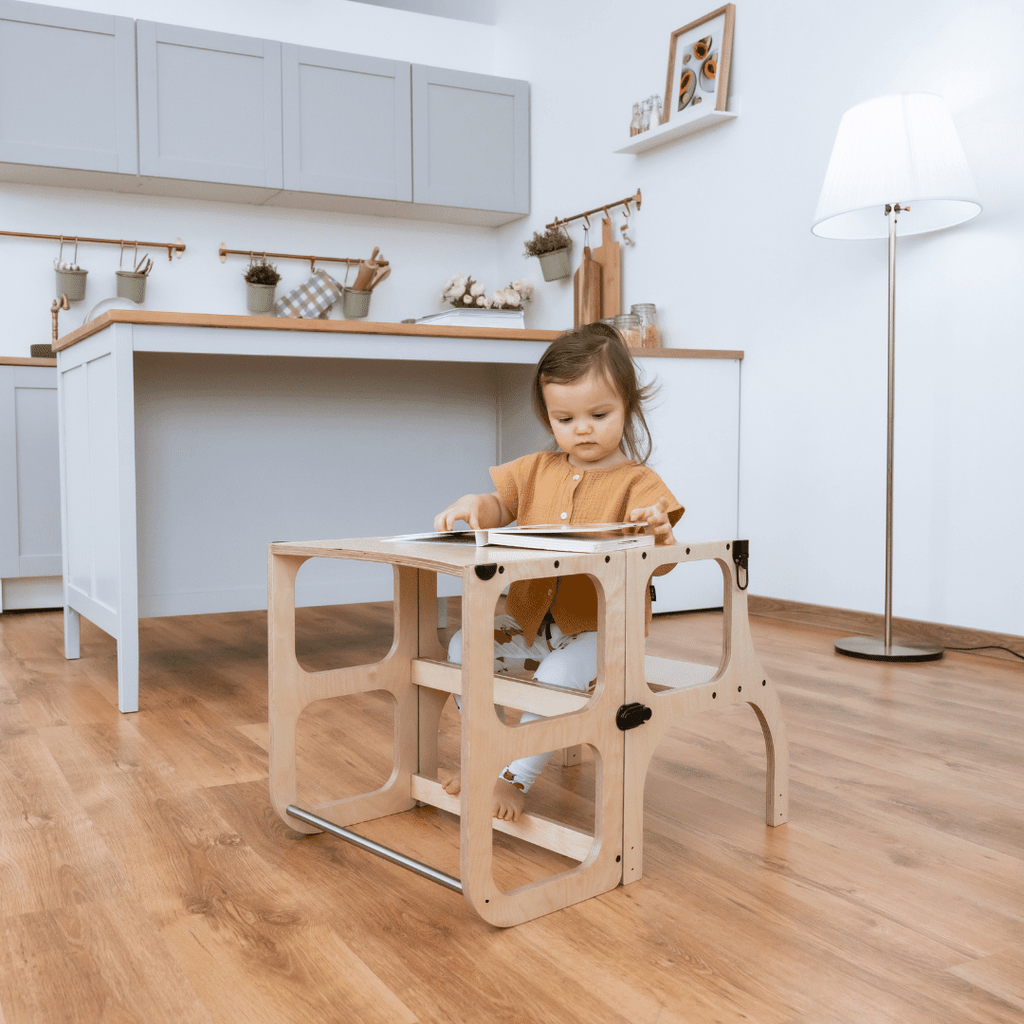 Leertoren 2-in-1 Step'n'Sit naturel – afbeelding 7