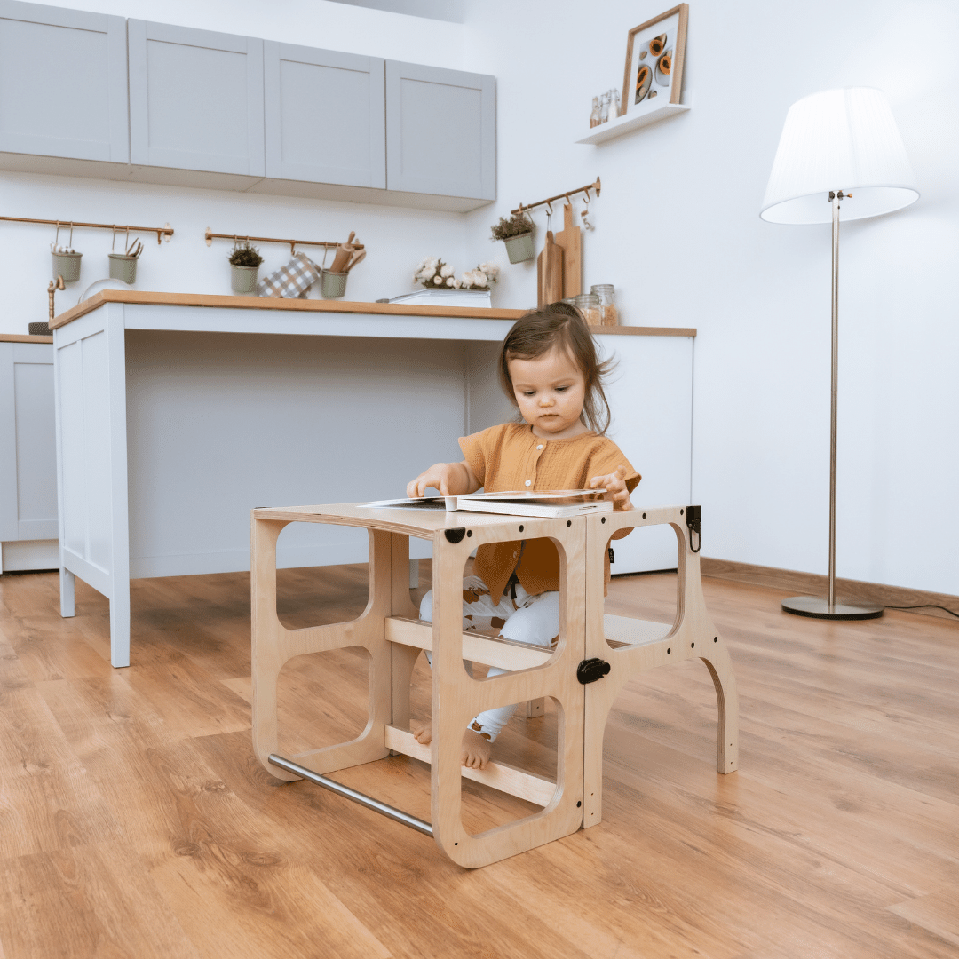 Leertoren 2-in-1 Step'n'Sit naturel – afbeelding 7