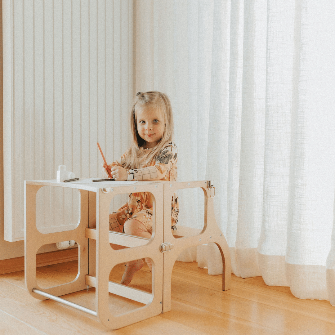 Leertoren 2-in-1 Step'n'Sit naturel – afbeelding 8