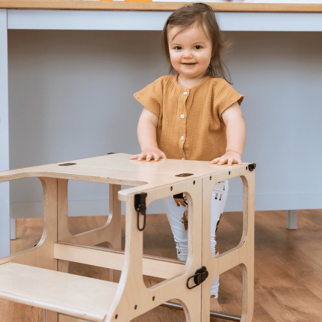 Leertoren 2-in-1 Step'n'Sit naturel – afbeelding 9