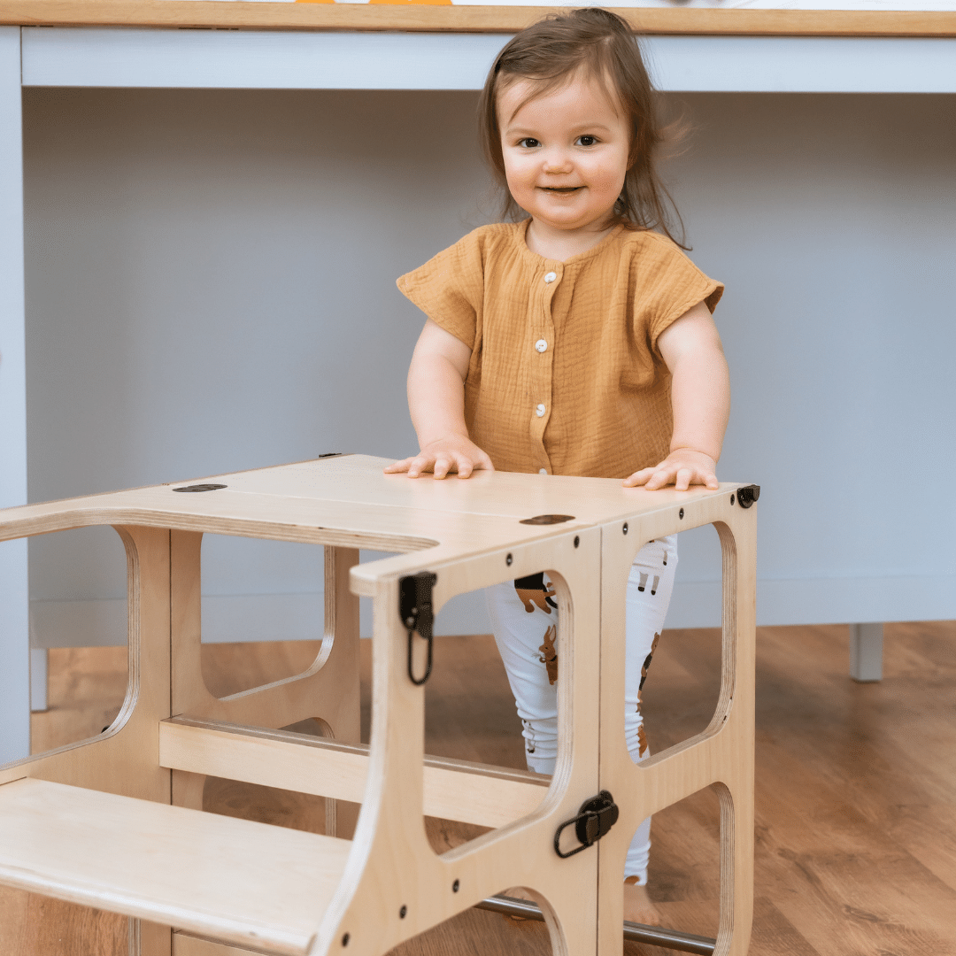 Leertoren 2-in-1 Step'n'Sit naturel – afbeelding 9
