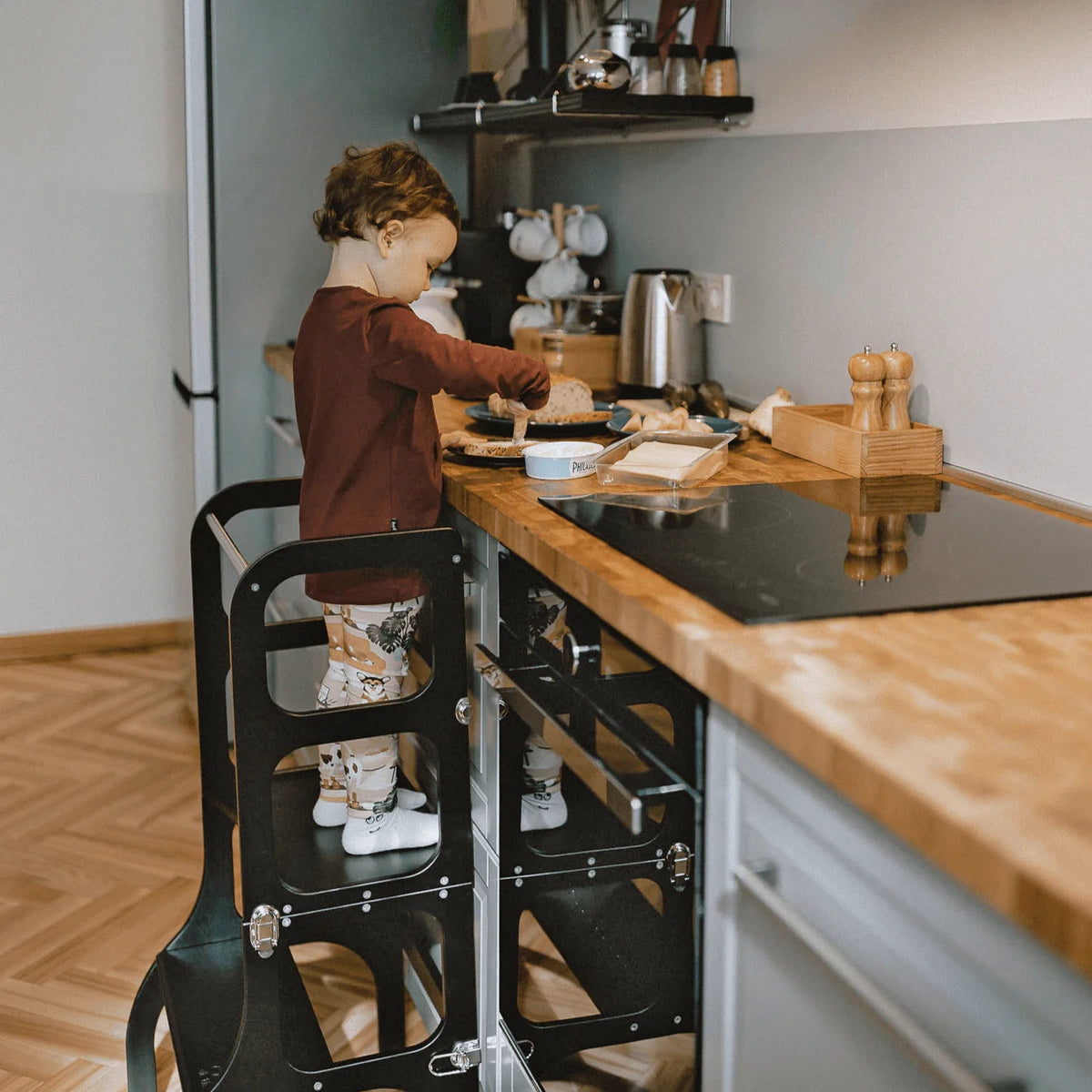 Leertoren 2-in-1 Step'n'Sit zwart – afbeelding 4