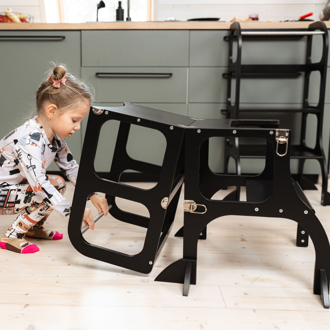 Leertoren 2-in-1 Step'n'Sit zwart – afbeelding 5
