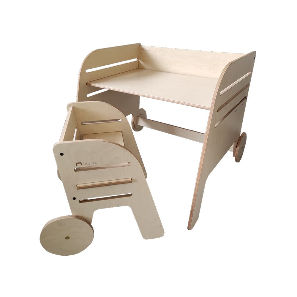 Montessori kindertafel en stoel Wagon Wheel