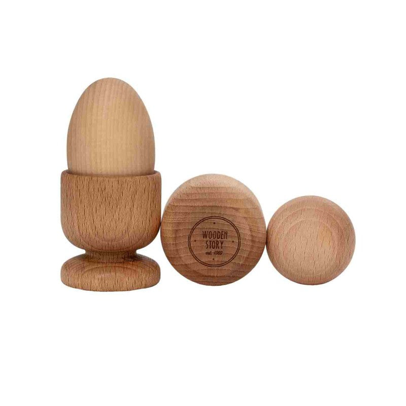 Montessori vormenset ei bal en kubus van hout – afbeelding 2
