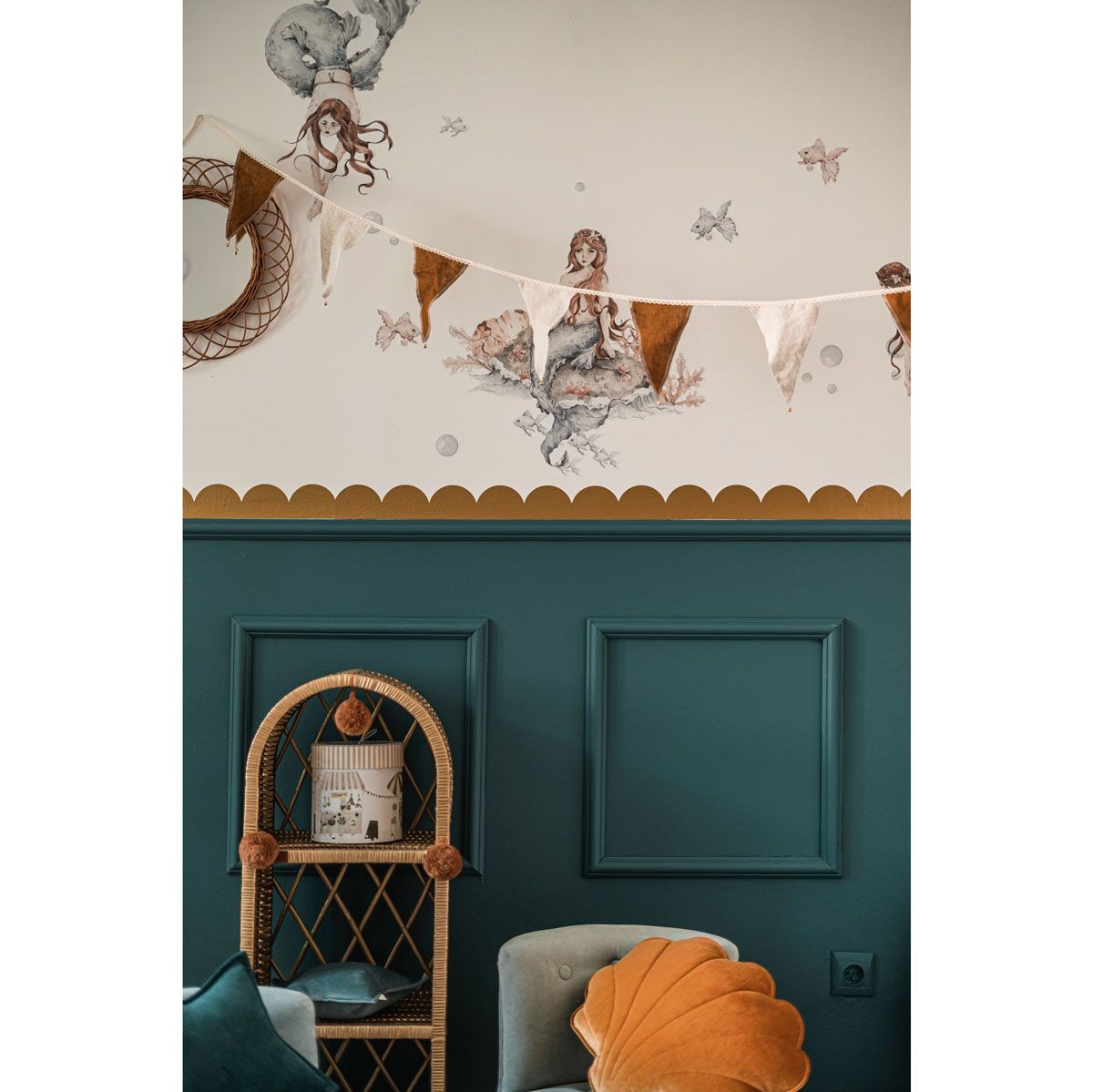 Muurstickers kinderkamer – gouden halve cirkels – afbeelding 2