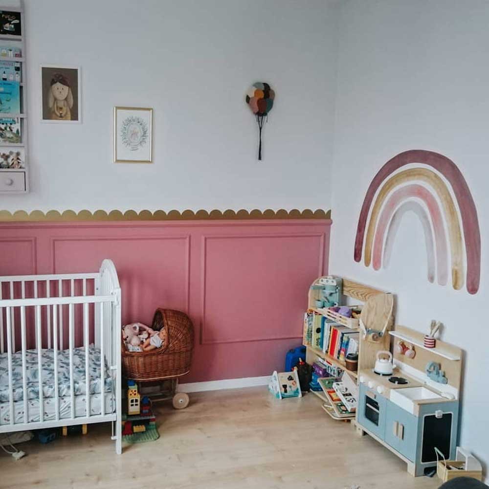Muurstickers kinderkamer – gouden halve cirkels – afbeelding 3