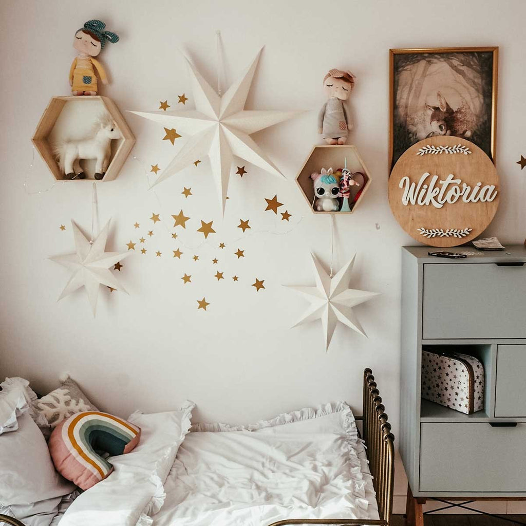 Muurstickers kinderkamer – gouden sterren miniset – afbeelding 4