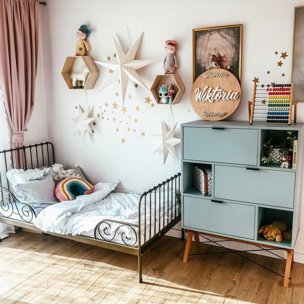 Muurstickers kinderkamer – gouden sterren miniset – afbeelding 5