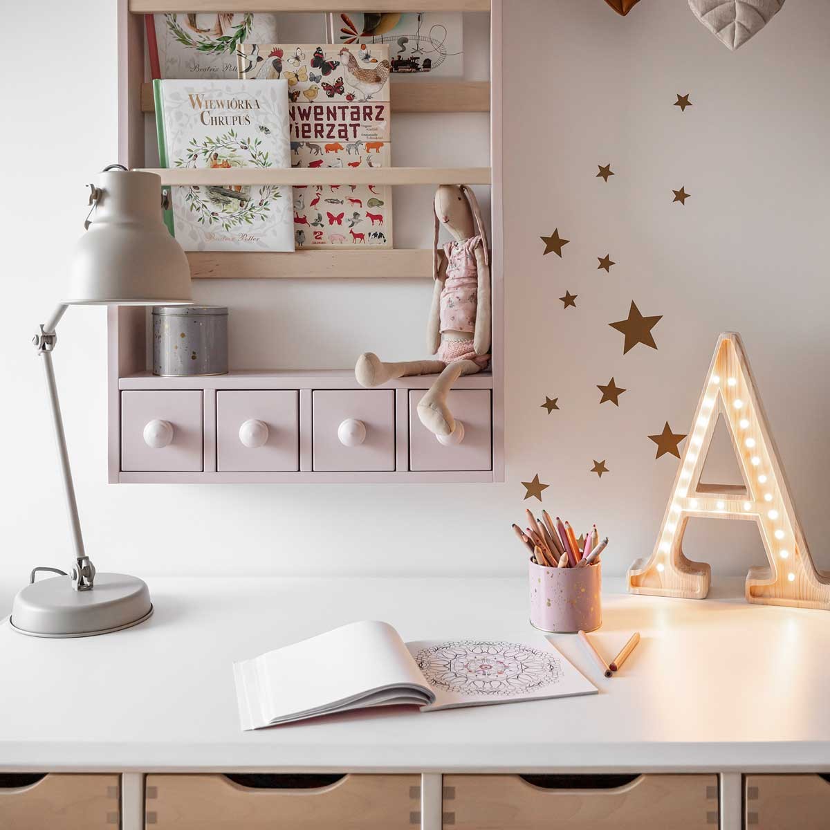 Muurstickers kinderkamer – gouden sterren miniset – afbeelding 7