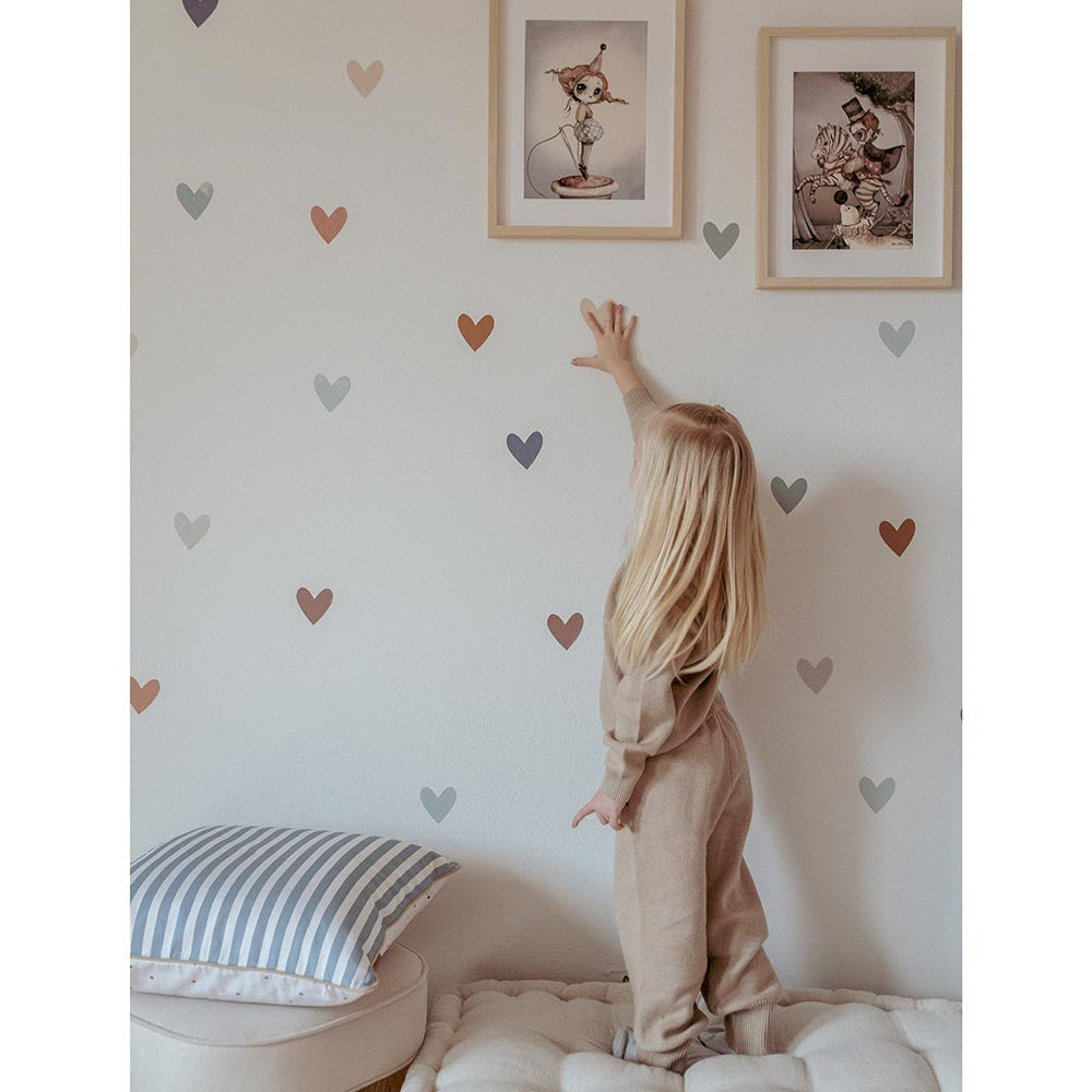 Muurstickers kinderkamer – hartjes cappuccino en blauw – afbeelding 3
