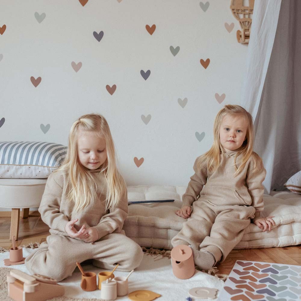 Muurstickers kinderkamer – hartjes cappuccino en blauw – afbeelding 4