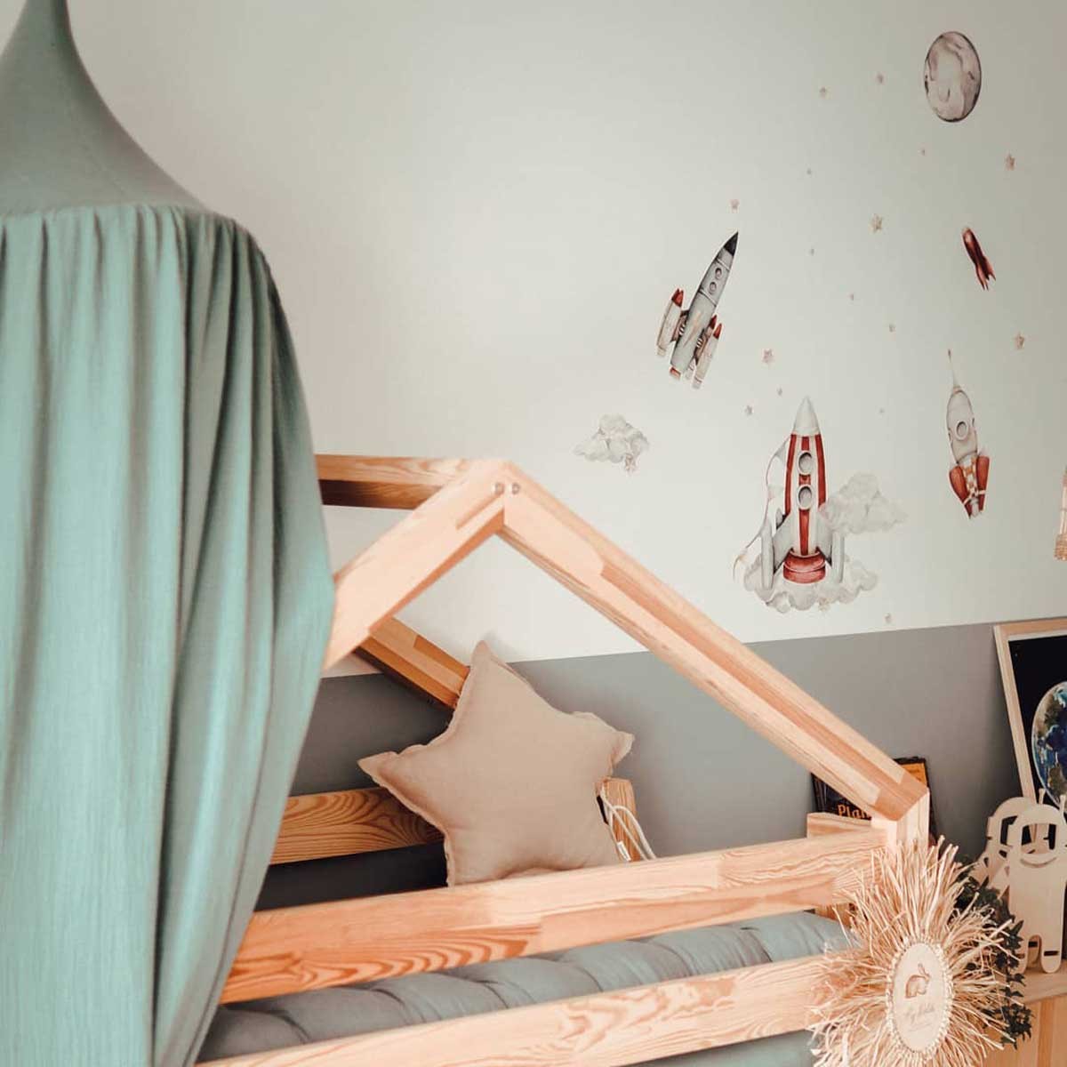 Muurstickers kinderkamer – raketten en planeten Future Sky – afbeelding 4