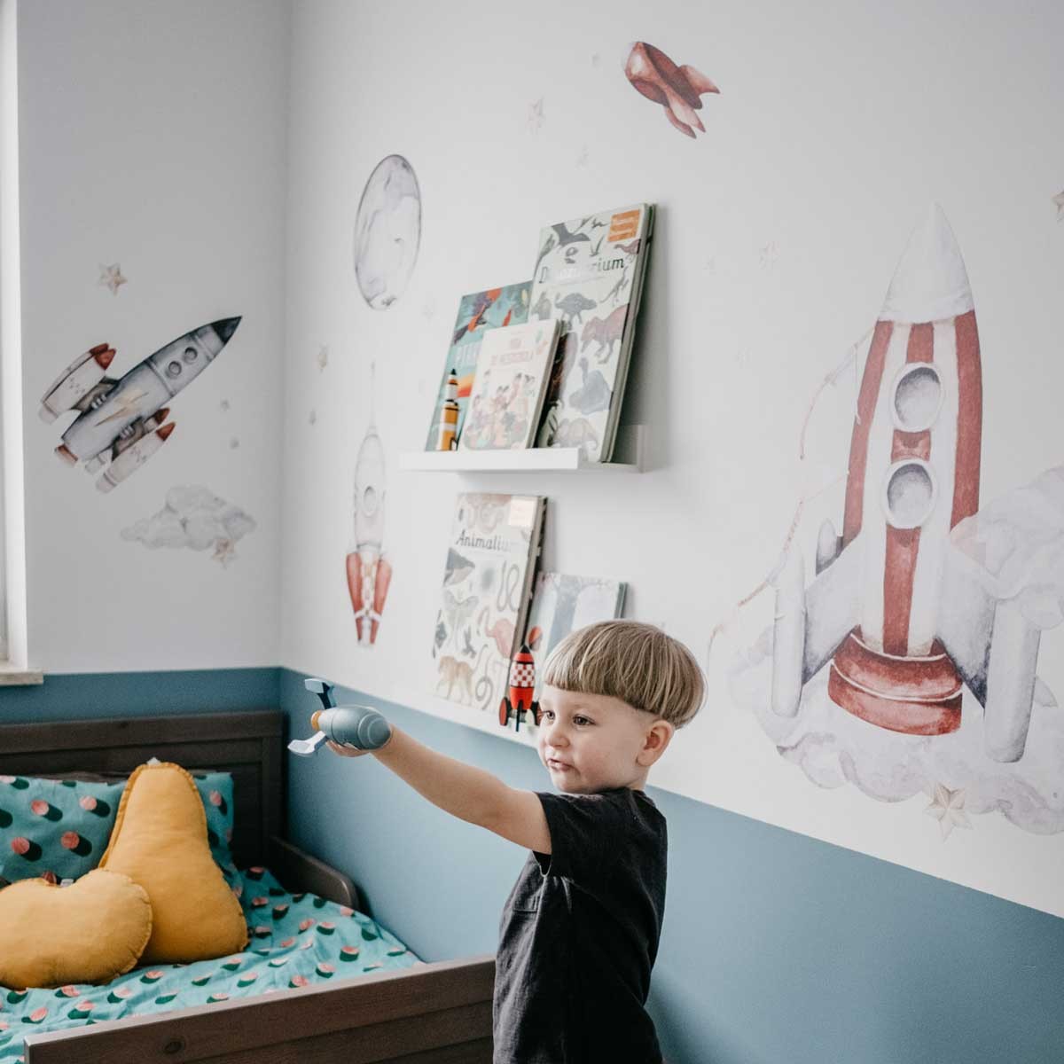 Muurstickers kinderkamer – raketten en planeten Future Sky – afbeelding 5