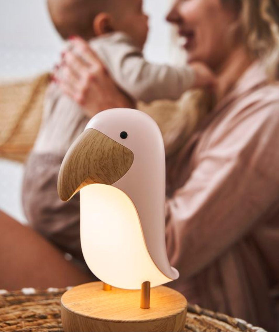 Nachtlampje met speaker vogel roze – afbeelding 2
