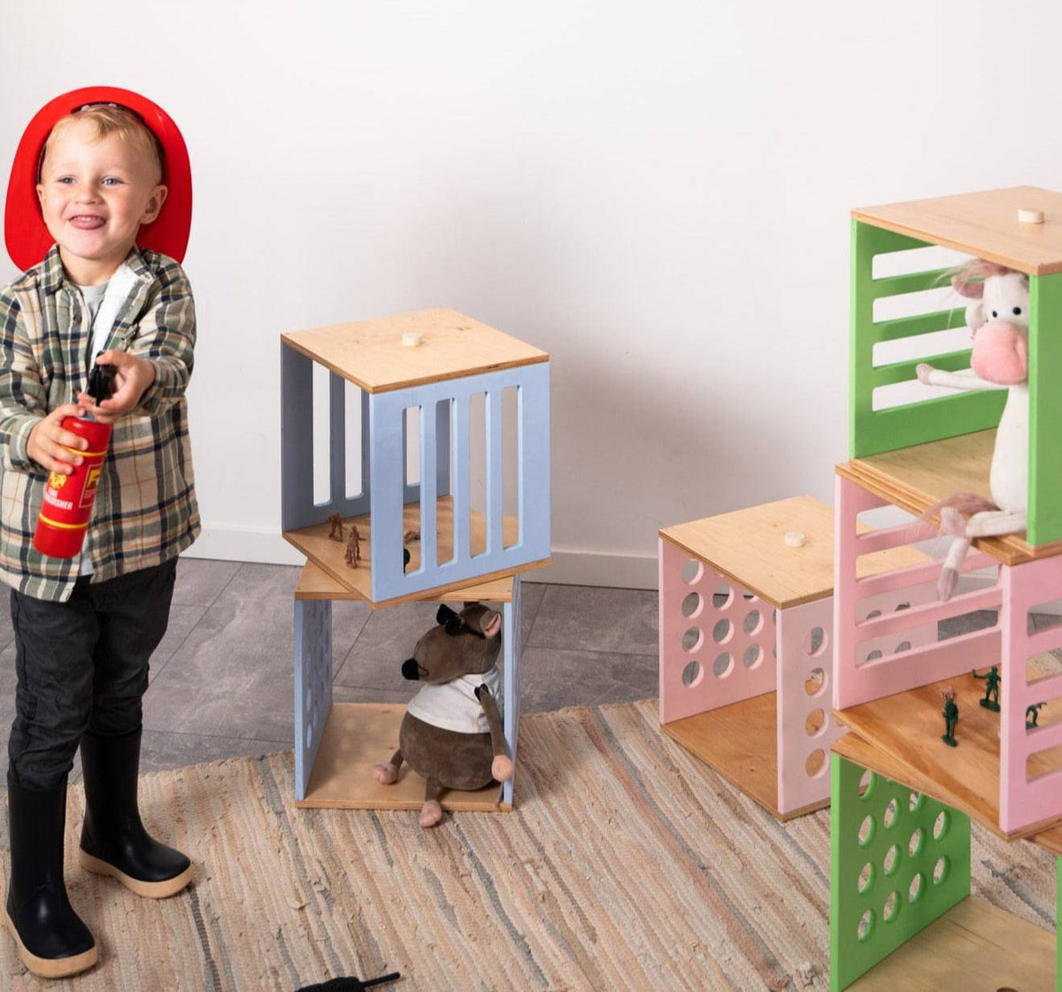 Opbergkubus kinderkamer hout – stapelbaar