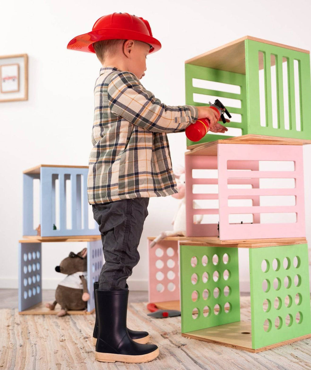 Opbergkubus kinderkamer hout – stapelbaar – afbeelding 3
