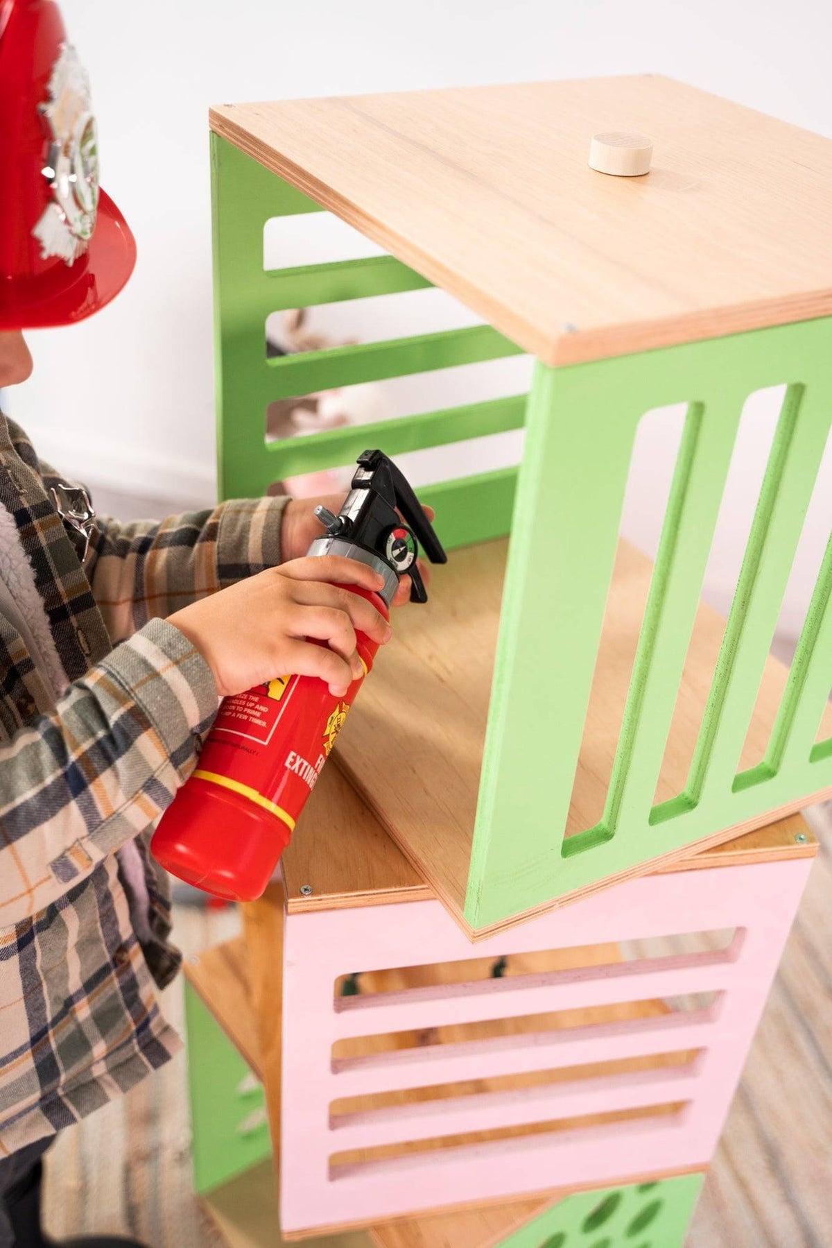 Opbergkubus kinderkamer hout – stapelbaar – afbeelding 4
