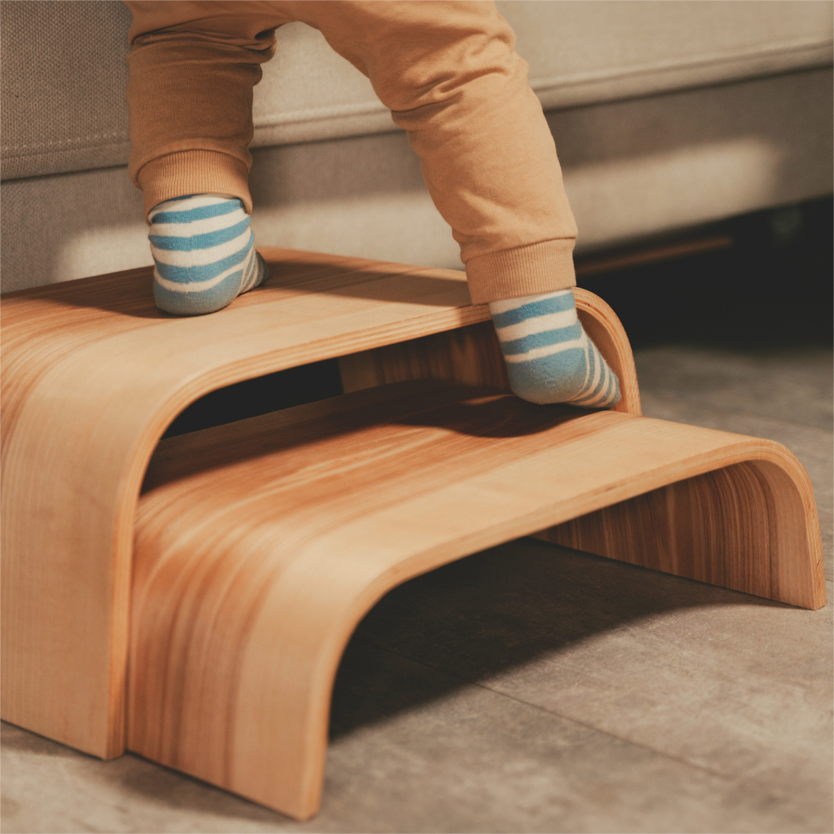 Opstapje kind hout – verstelbaar, set van 2