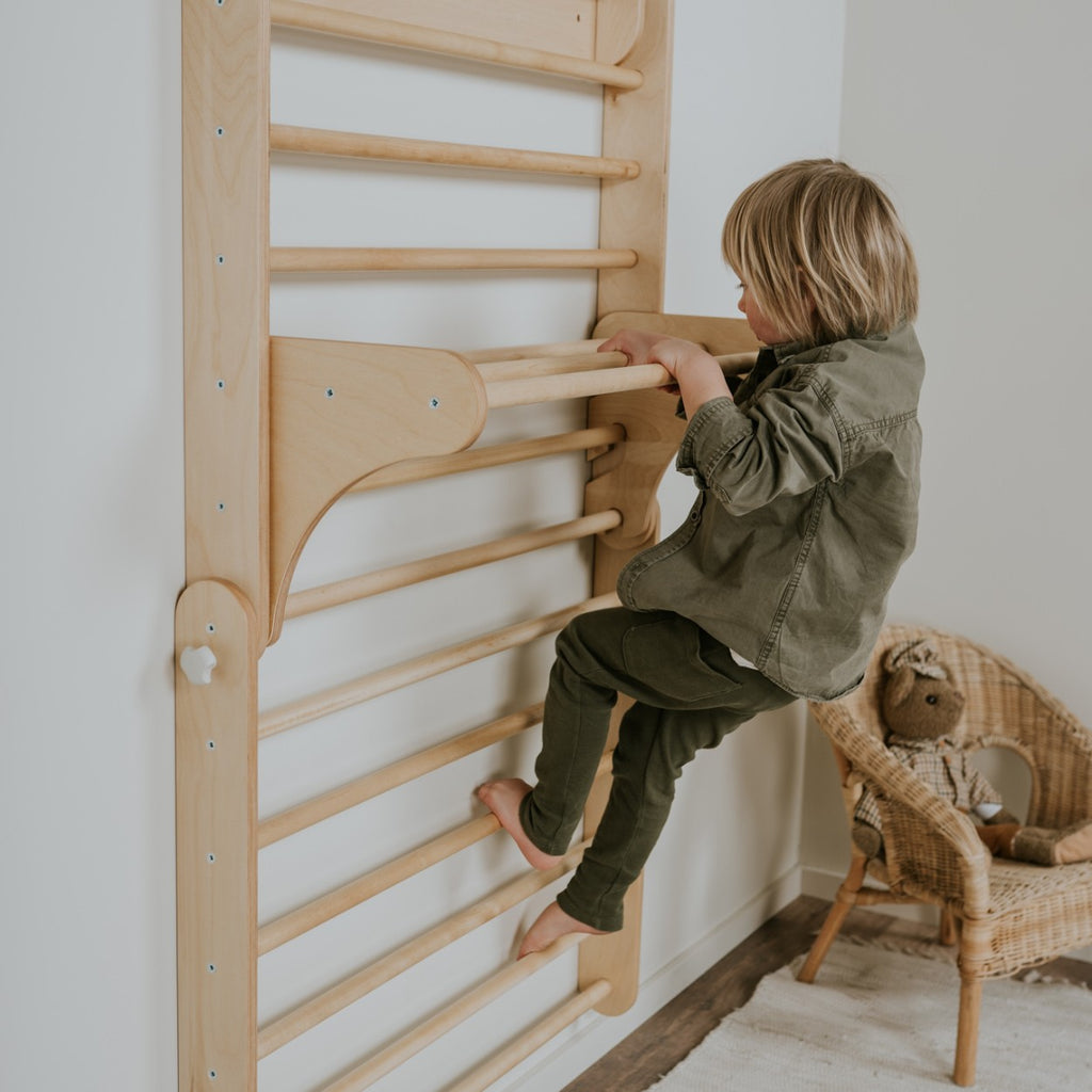 Pikler driehoek met Zweedse wand naturel – afbeelding 2
