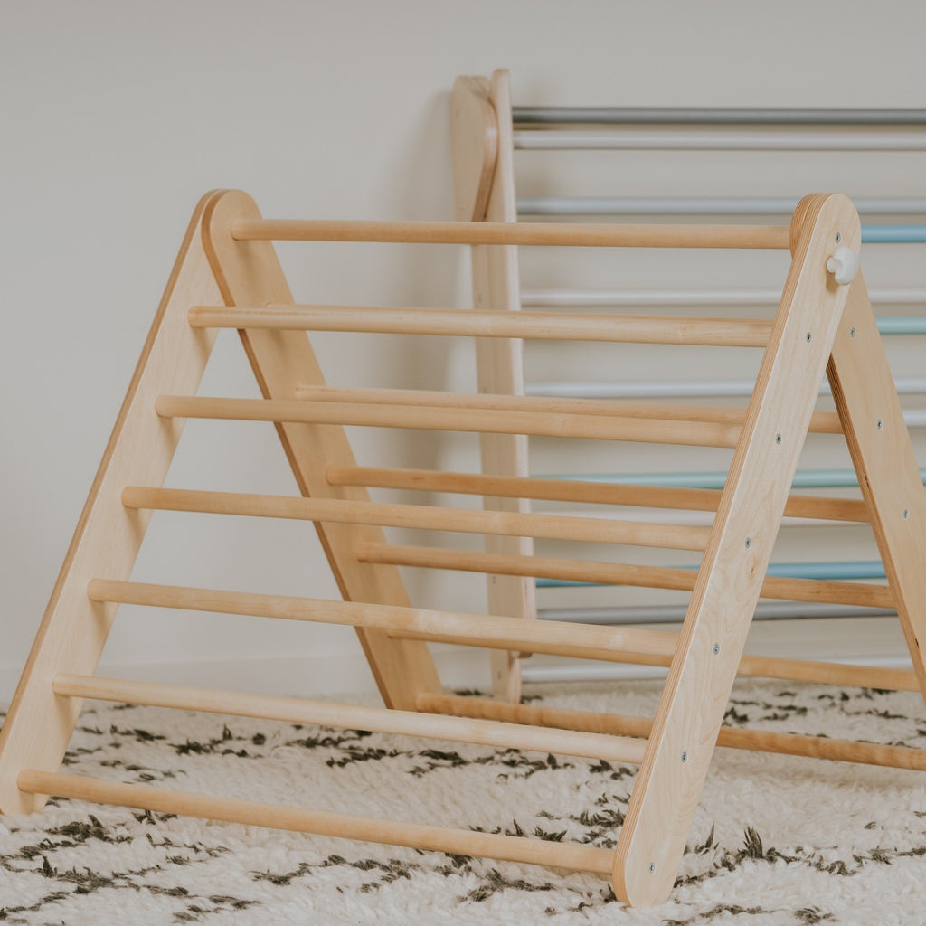 Pikler driehoek met Zweedse wand naturel – afbeelding 4