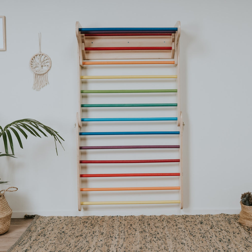 Pikler driehoek met Zweedse wand regenboog – afbeelding 5