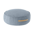 Poef kinderkamer rond ribstof turquoise