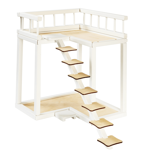 Poppenhuis Balkon Wit