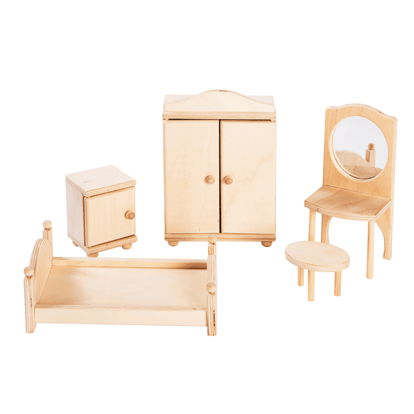 Poppenhuismeubels Slaapkamer Naturel