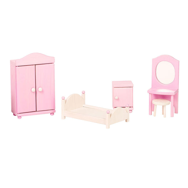 Poppenhuismeubels Slaapkamer Roze en Wit