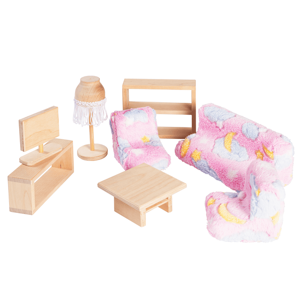 Poppenhuismeubels Woonkamer Naturel