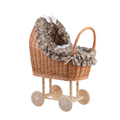 Poppenwagen Riet Lulu Beige