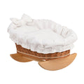 Poppenwieg riet Mimi – witte bekleding met kussen en dekbed