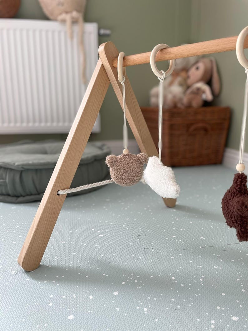 Puzzelmat baby Spots Olive – foam speelmat