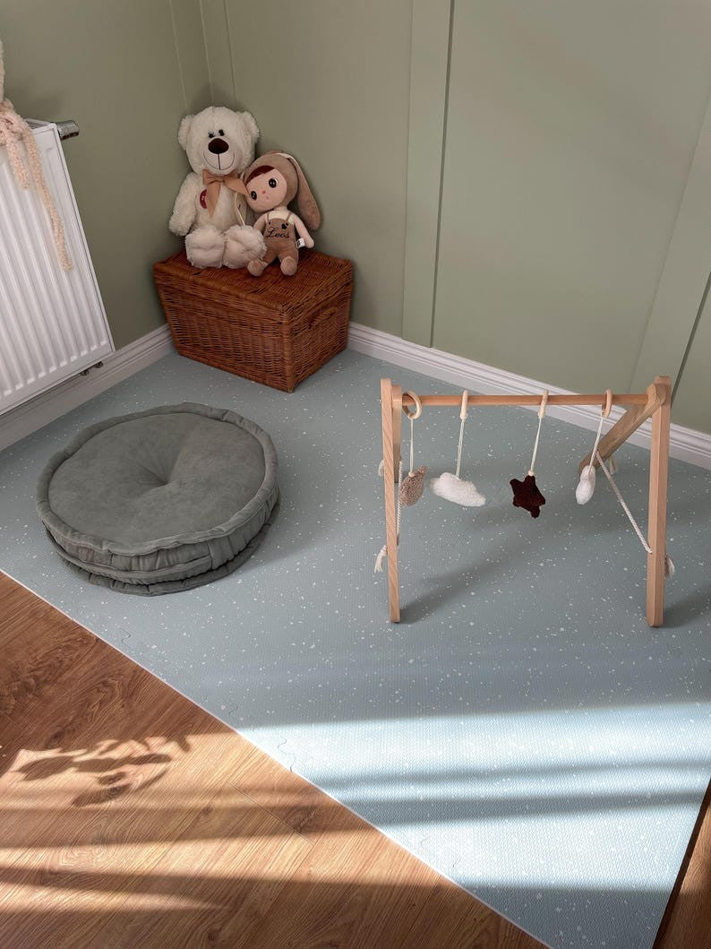 Puzzelmat baby Spots Olive – foam speelmat – afbeelding 2