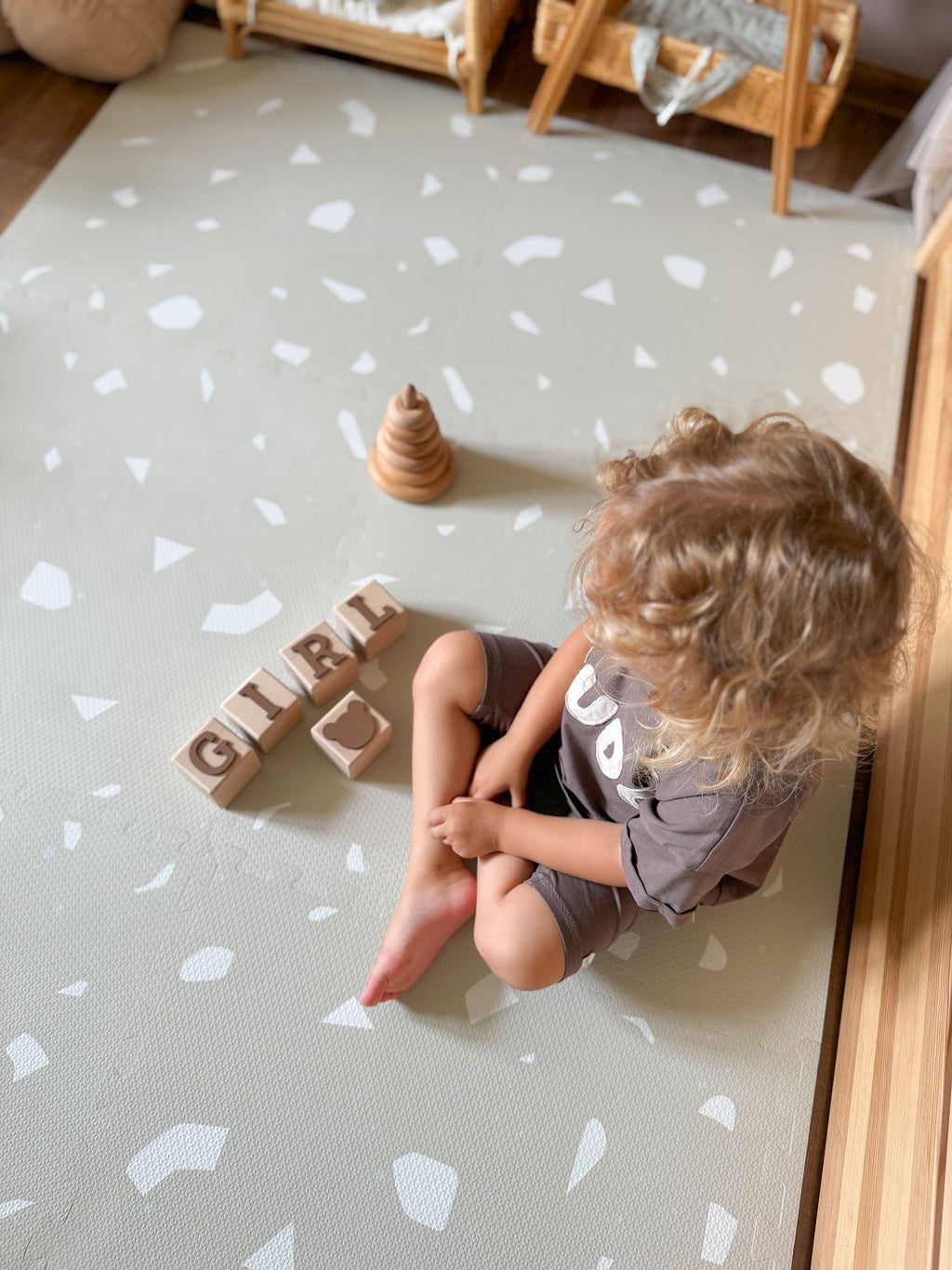 Puzzelmat baby Terrazzo Dove – foam speelmat – afbeelding 3